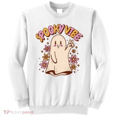 Spooky Vibe Cute Hippie Ghost Sweatshirt