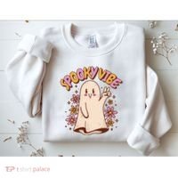 Spooky Vibe Cute Hippie Ghost Sweatshirt thumb 2