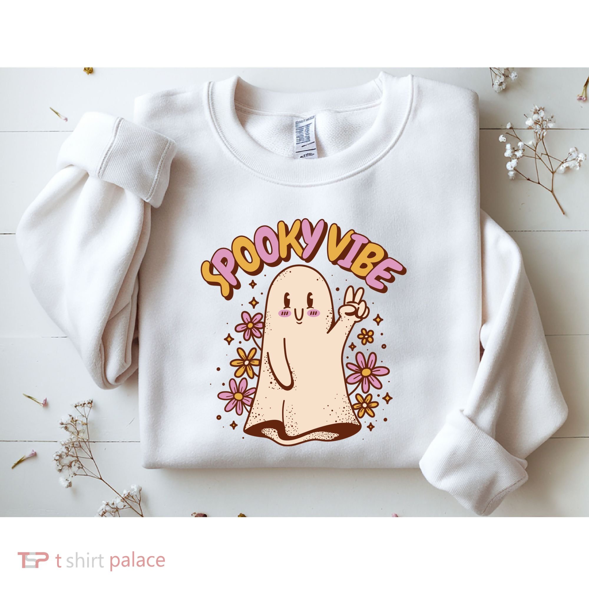 Spooky Vibe Cute Hippie Ghost Sweatshirt