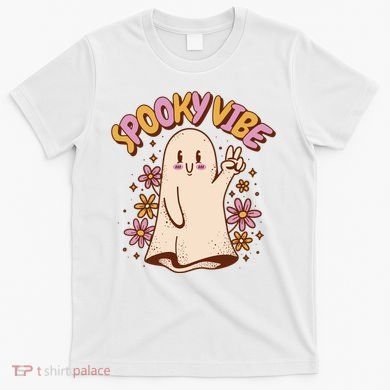 Spooky Vibe Cute Hippie Ghost T-Shirt