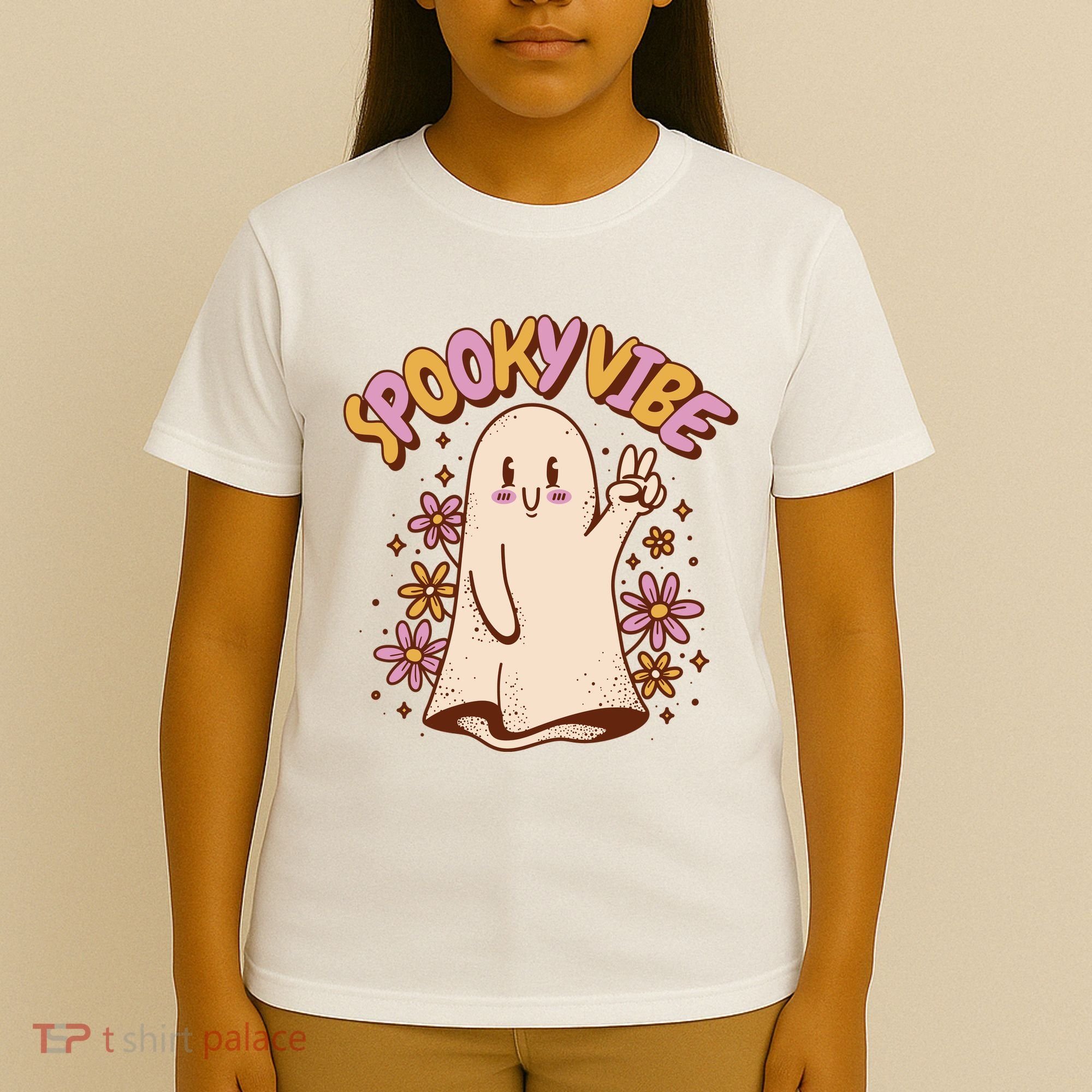 Spooky Vibe Cute Hippie Ghost T-Shirt