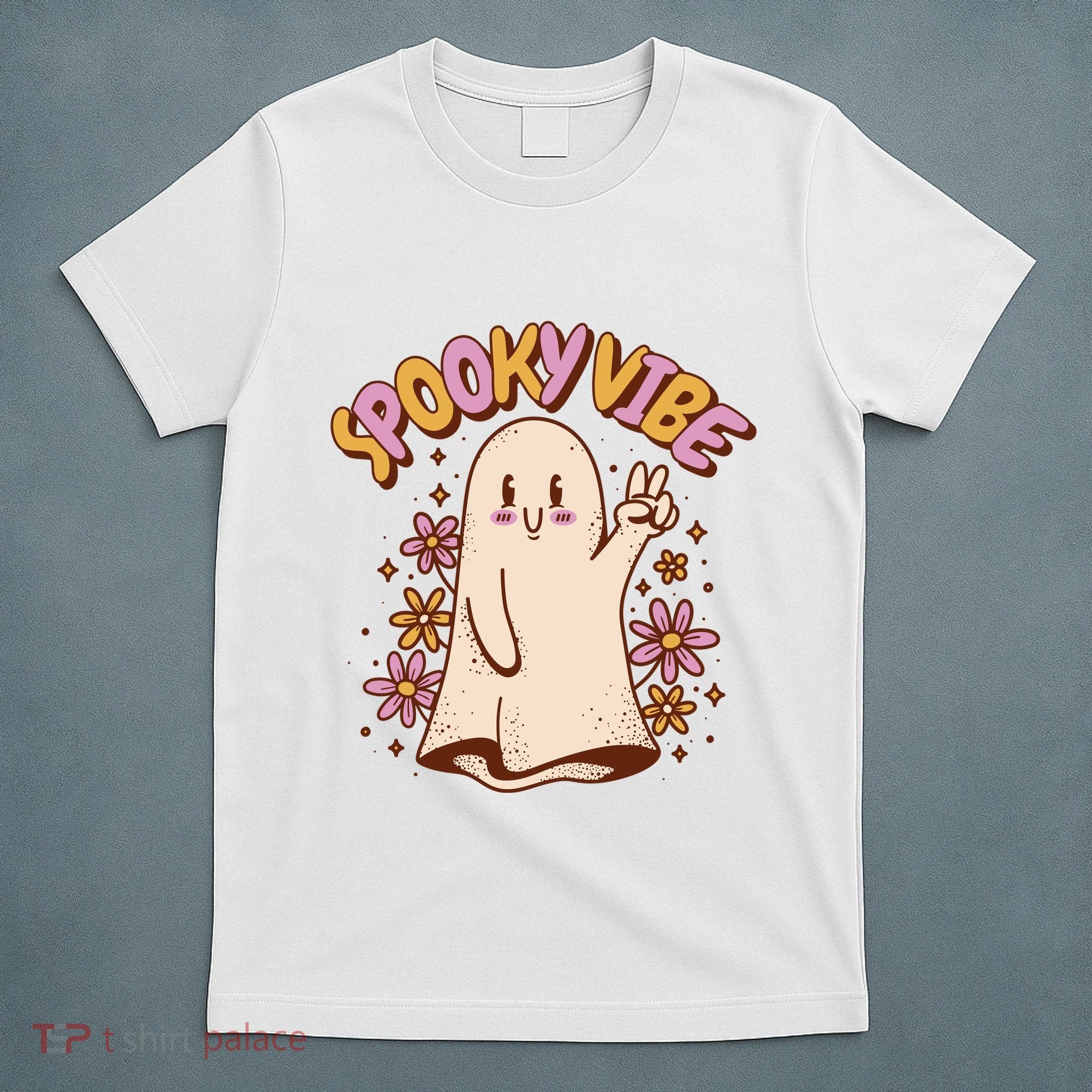 Spooky Vibe Cute Hippie Ghost T-Shirt