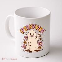 Spooky Vibe Cute Hippie Ghost Coffee Mug thumb 0