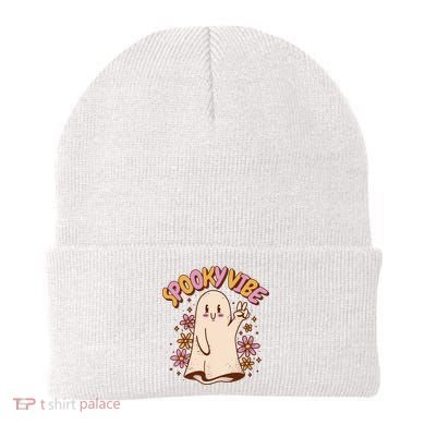 Spooky Vibe Cute Hippie Ghost Beanie