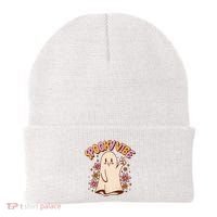 Spooky Vibe Cute Hippie Ghost Beanie thumb 0