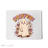 Spooky Vibe Cute Hippie Ghost Mousepad thumb 0