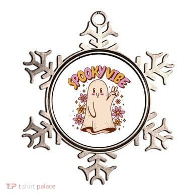 Spooky Vibe Cute Hippie Ghost Ornament