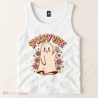 Spooky Vibe Cute Hippie Ghost Tank Top thumb 2