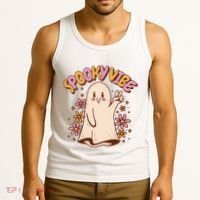 Spooky Vibe Cute Hippie Ghost Tank Top thumb 3