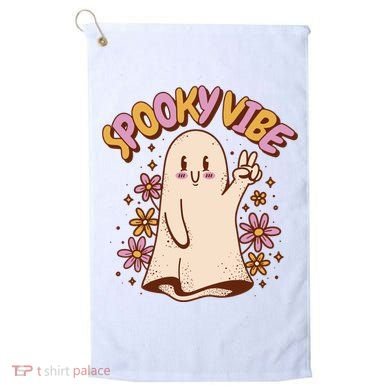 Spooky Vibe Cute Hippie Ghost Golf Towel