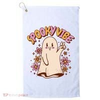 Spooky Vibe Cute Hippie Ghost Golf Towel thumb 0