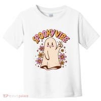 Spooky Vibe Cute Hippie Ghost Toddler T-Shirt thumb 0