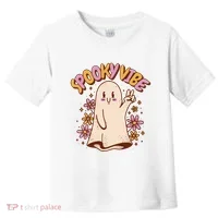 Spooky Vibe Cute Hippie Ghost Toddler T-Shirt thumb 0