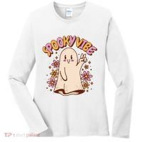 Spooky Vibe Cute Hippie Ghost Women's Long Sleeve Shirt thumb 0