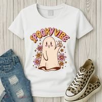 Spooky Vibe Cute Hippie Ghost Women's T-Shirt thumb 3