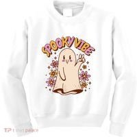 Spooky Vibe Cute Hippie Ghost Kids Sweatshirt thumb 0