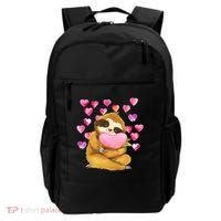 Sloth Valentine's Day Cute Sloth Hugging A Heart Backpack thumb 0