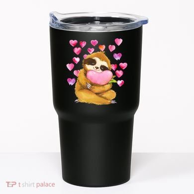 Sloth Valentine's Day Cute Sloth Hugging A Heart Tumbler