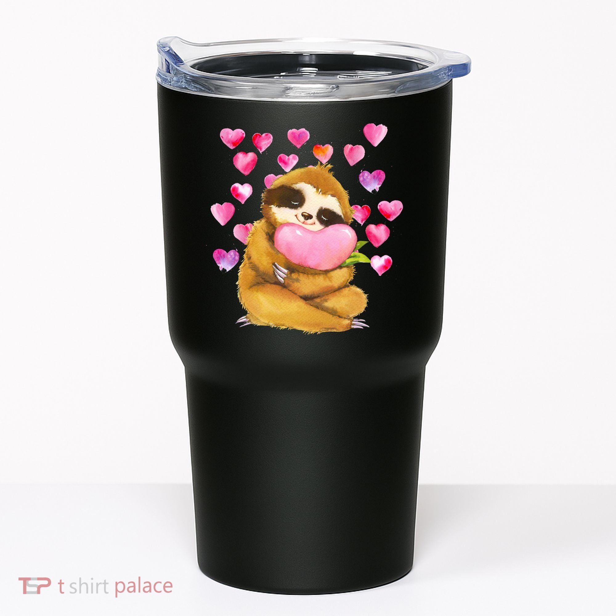 Sloth Valentine's Day Cute Sloth Hugging A Heart Tumbler