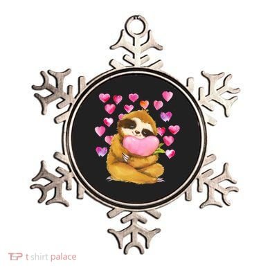 Sloth Valentine's Day Cute Sloth Hugging A Heart Ornament
