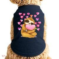 Sloth Valentine's Day Cute Sloth Hugging A Heart Doggie Tank thumb 0