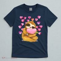Sloth Valentine's Day Cute Sloth Hugging A Heart T-Shirt thumb 5