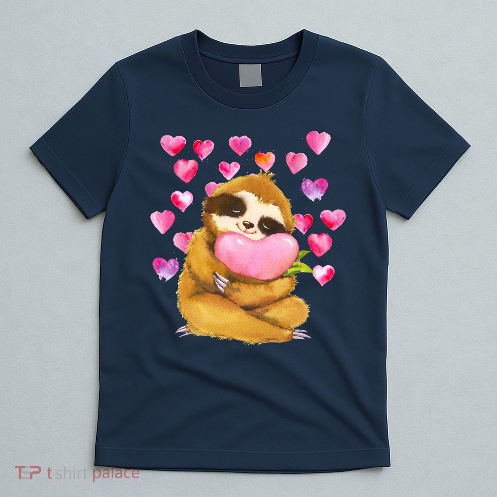 Sloth Valentine's Day Cute Sloth Hugging A Heart T-Shirt
