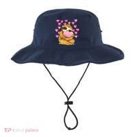 Sloth Valentine's Day Cute Sloth Hugging A Heart Bucket Hat thumb 0