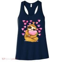 Sloth Valentine's Day Cute Sloth Hugging A Heart Women's Tank Top thumb 0