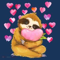 Sloth Valentine's Day Cute Sloth Hugging A Heart Women's Tank Top thumb 5