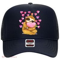 Sloth Valentine's Day Cute Sloth Hugging A Heart Hat thumb 0