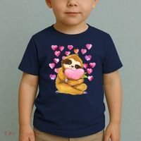 Sloth Valentine's Day Cute Sloth Hugging A Heart Toddler T-Shirt thumb 2
