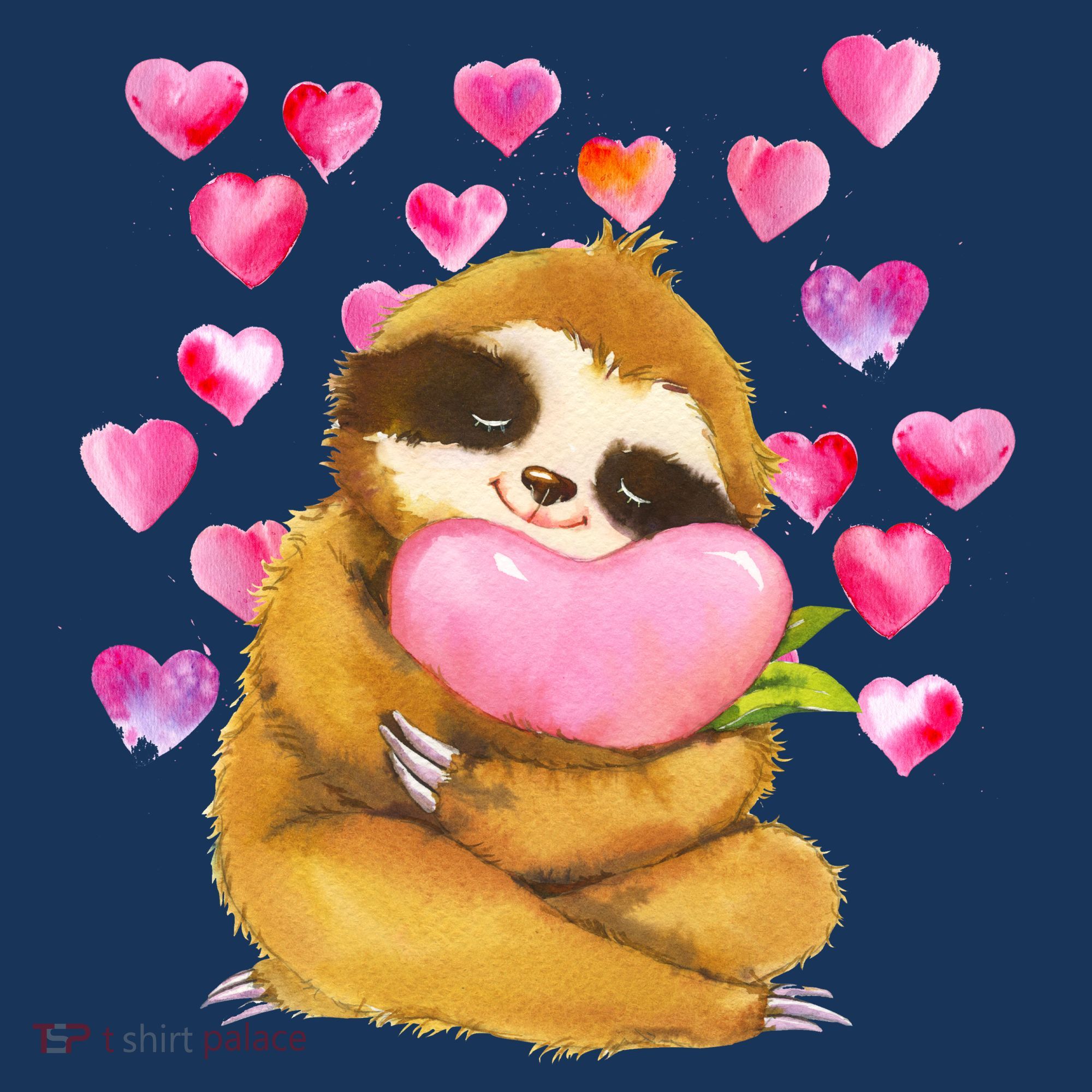 Sloth Valentine's Day Cute Sloth Hugging A Heart Women's T-Shirt
