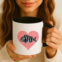 Sheepshead Valentines Day Fish Love Fingerprint Meaningful Gift Coffee Mug thumb 3