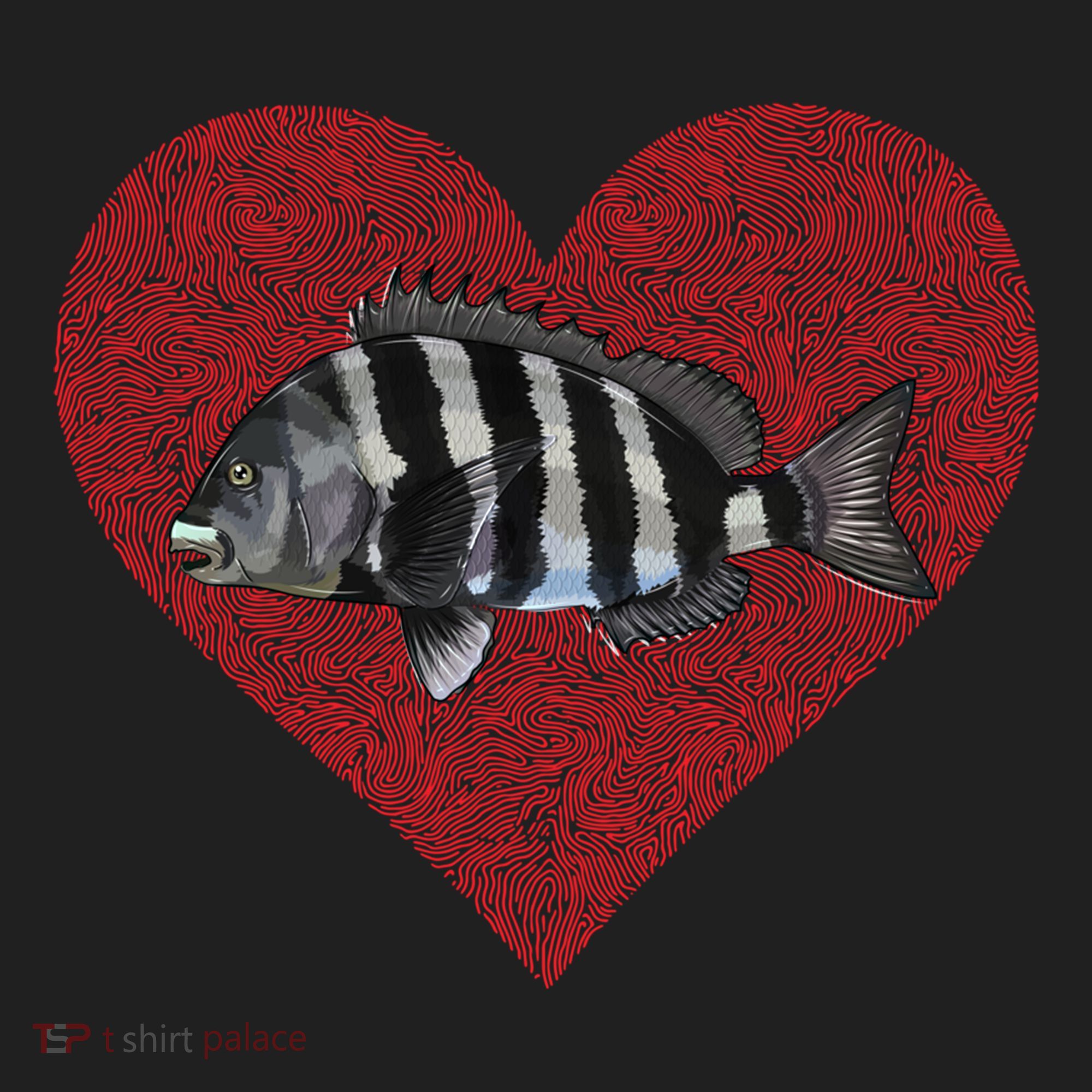 Sheepshead Valentines Day Fish Love Fingerprint Meaningful Gift Beanie