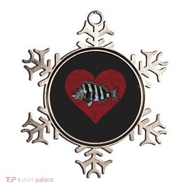 Sheepshead Valentines Day Fish Love Fingerprint Meaningful Gift Ornament
