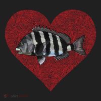 Sheepshead Valentines Day Fish Love Fingerprint Meaningful Gift Golf Towel thumb 3