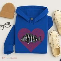 Sheepshead Valentines Day Fish Love Fingerprint Meaningful Gift Hoodie thumb 4