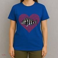 Sheepshead Valentines Day Fish Love Fingerprint Meaningful Gift T-Shirt thumb 4