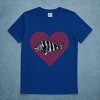 Sheepshead Valentines Day Fish Love Fingerprint Meaningful Gift T-Shirt thumb 5