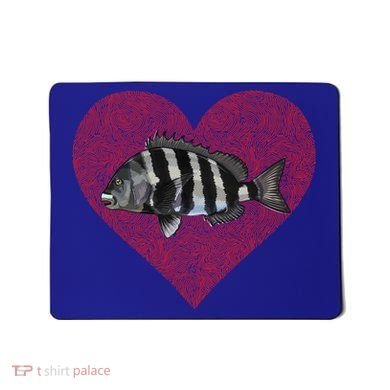 Sheepshead Valentines Day Fish Love Fingerprint Meaningful Gift Mousepad