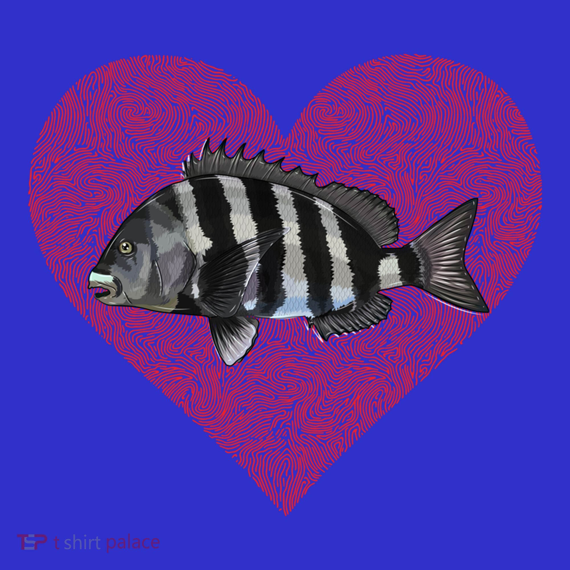 Sheepshead Valentines Day Fish Love Fingerprint Meaningful Gift Women's Tank Top