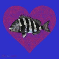 Sheepshead Valentines Day Fish Love Fingerprint Meaningful Gift Baby Bodysuit thumb 2