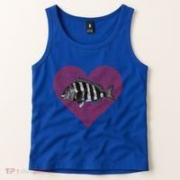 Sheepshead Valentines Day Fish Love Fingerprint Meaningful Gift Tank Top thumb 2
