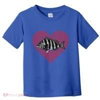 Sheepshead Valentines Day Fish Love Fingerprint Meaningful Gift Toddler T-Shirt thumb 0