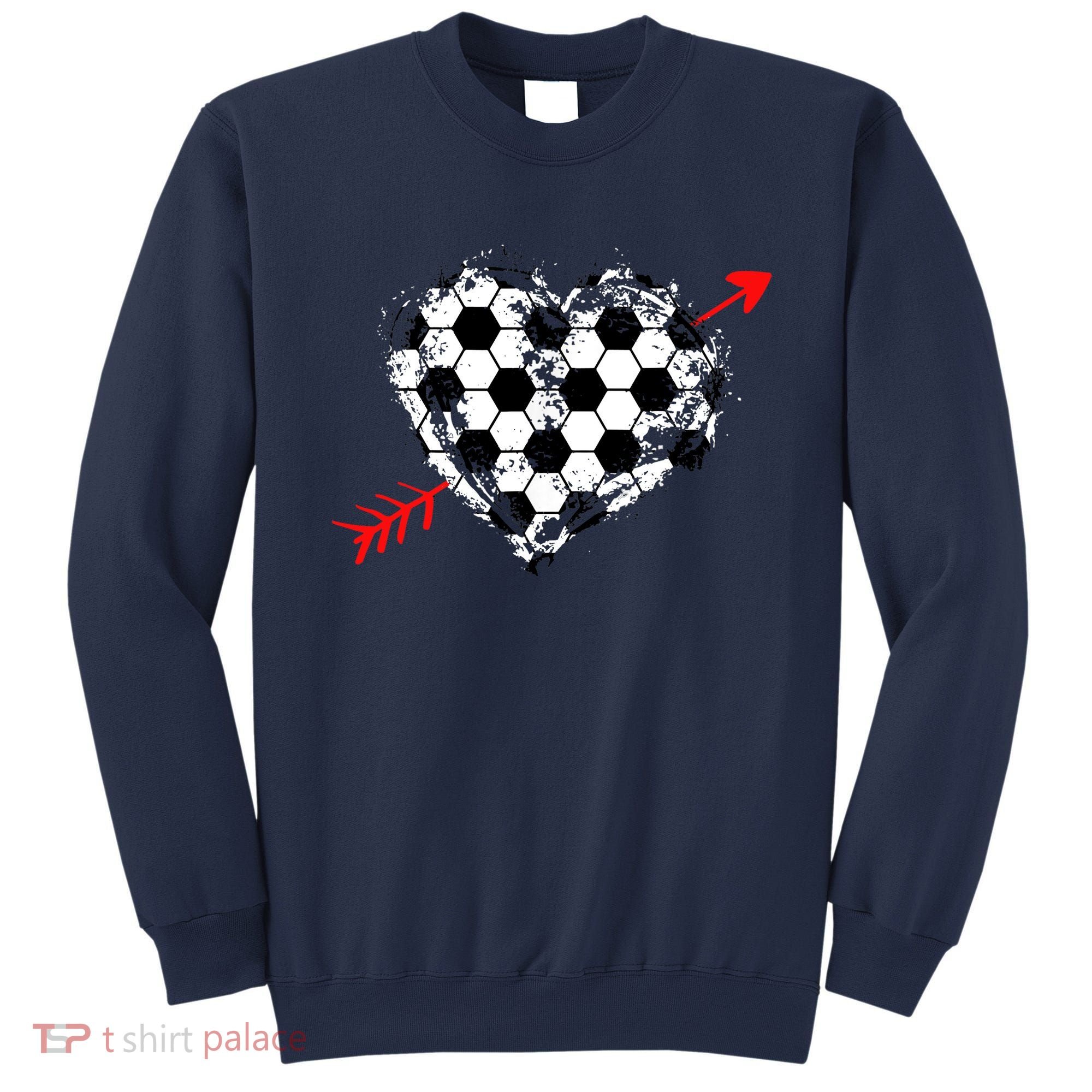Soccer Valentines Day Soccer Ball Cupid's Arrow Heart Sweatshirt