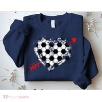 Soccer Valentines Day Soccer Ball Cupid's Arrow Heart Sweatshirt thumb 2