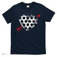Soccer Valentines Day Soccer Ball Cupid's Arrow Heart T-Shirt thumb 0