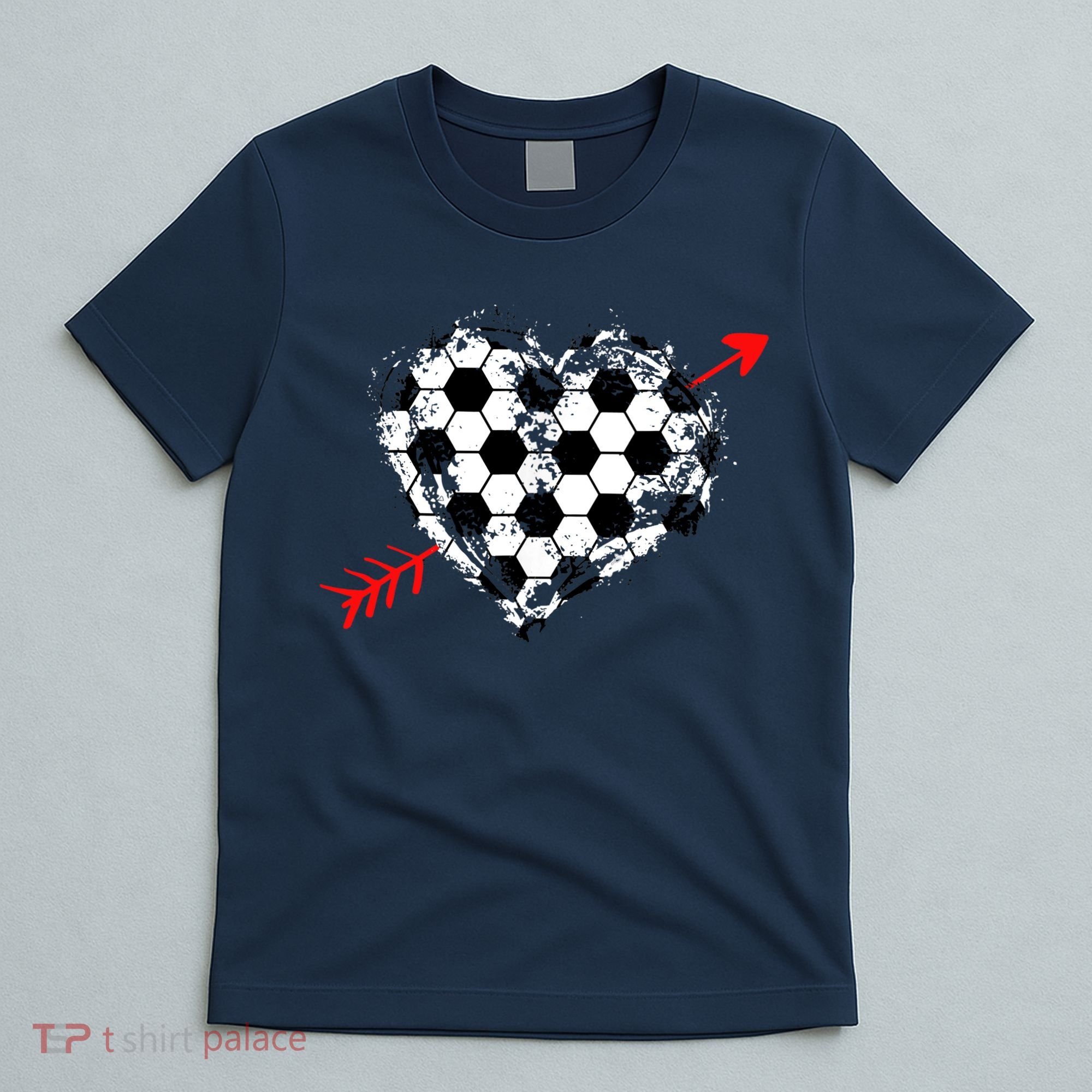 Soccer Valentines Day Soccer Ball Cupid's Arrow Heart T-Shirt