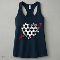 Soccer Valentines Day Soccer Ball Cupid's Arrow Heart Women's Tank Top thumb 3